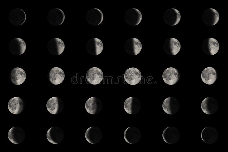 Phases of the Moon,Â Lunar cycle stock images