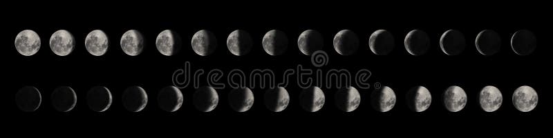 Phases of the Moon,Â Lunar cycle royalty free stock photography