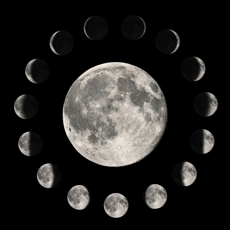 Phases of the Moon, Lunar cycle royalty free stock photos
