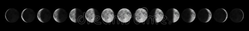 Phases of the Moon. Moon lunar cycle. stock images