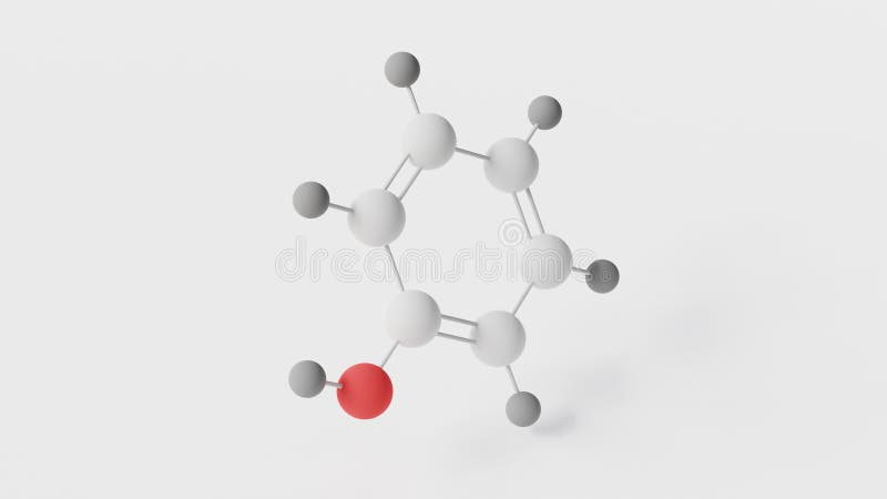 Phenol Molecule 3d Molecular Structure Ball And Stick Model