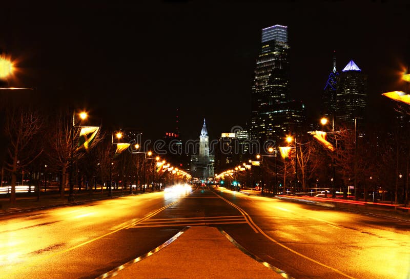 The Philadelphia city center at night royalty free stock images The Philadelphia city center at night royalty free stock images