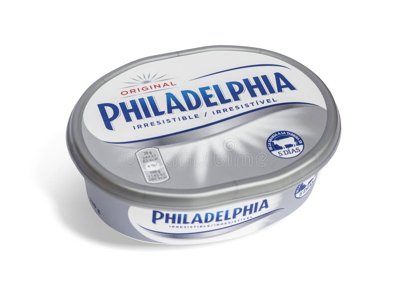 Philadelphia Cream Cheese product isolated on white stock photography Philadelphia Cream Cheese product isolated on white stock photography