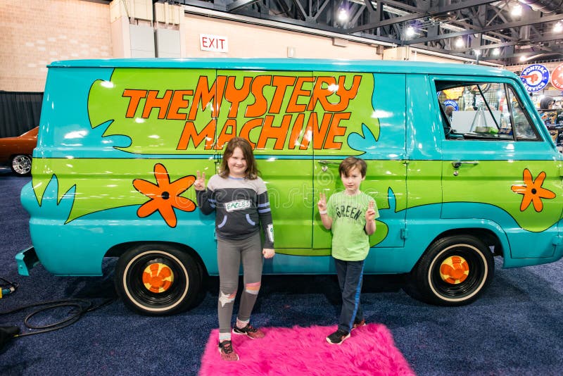 PHILADELPHIA, PA - Feb 3: the Scooby Doo Mystery Time Machine Van at the 2018 Philadelphia Auto Show