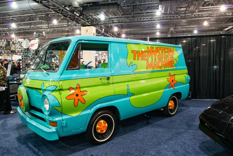 PHILADELPHIA, PA - Feb 3: the Scooby Doo Mystery Time Machine Van at the 2018 Philadelphia Auto Show