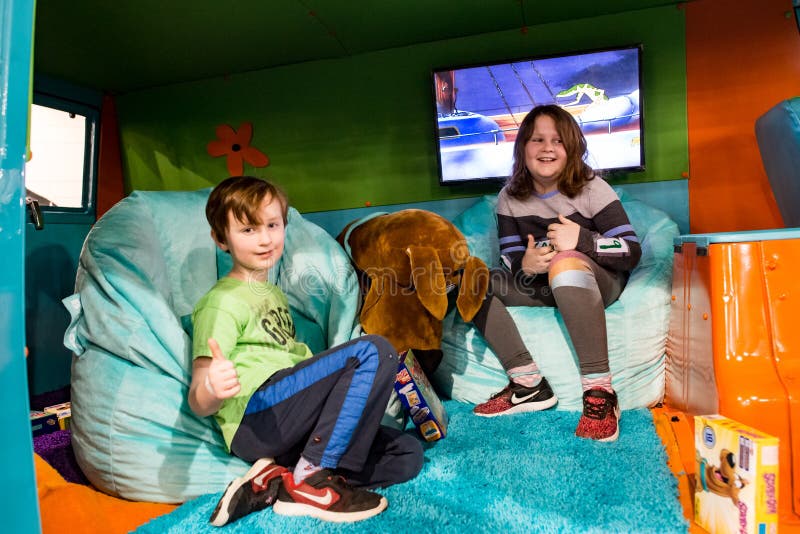 PHILADELPHIA, PA - Feb 3: the Scooby Doo Mystery Time Machine Van at the 2018 Philadelphia Auto Show