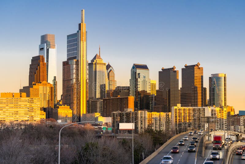 Philadelphia sunset night