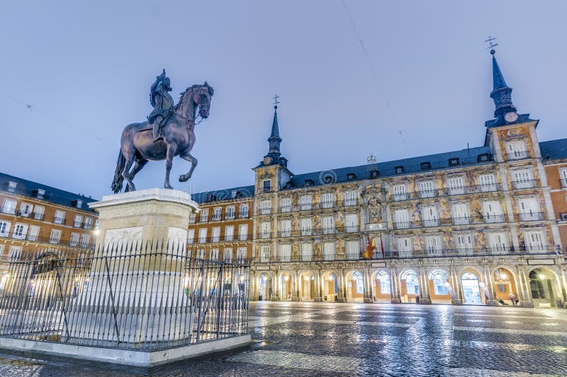 Philip III on the Plaza Mayor in Madrid, Spain.