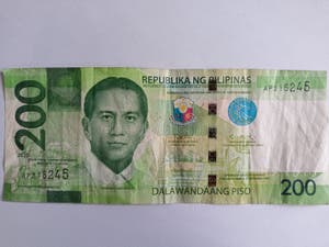 Philippine Money Fromt Print Of 200 00 Peso Bill Stock Image Image 