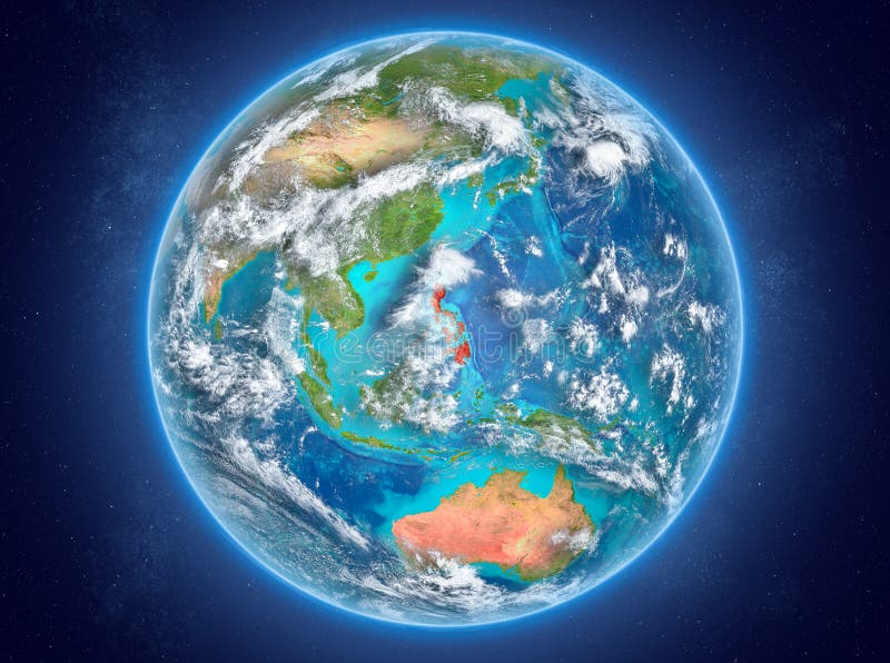 Philippines On Earth In Space Stock Illustration
