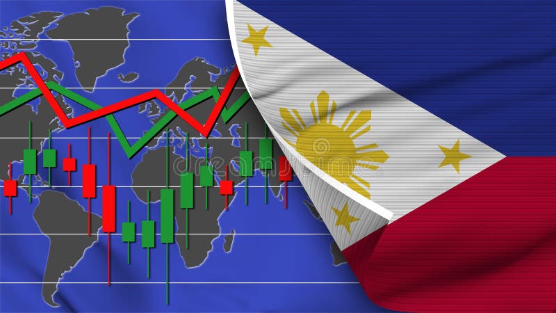 Philippines Realistic Flag, Stock Finance Market, World Map, Fabric ...