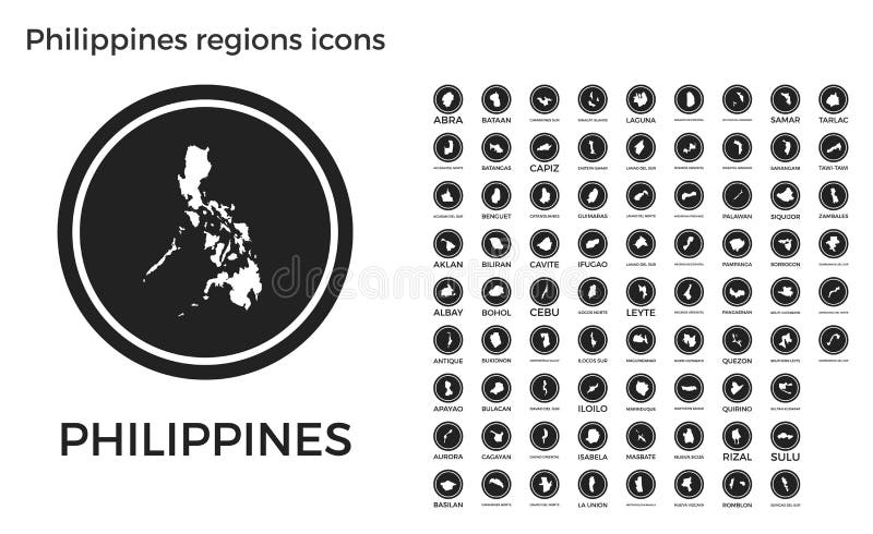 Philippines regions icons. stock vector. Illustration of country ...