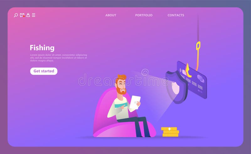 Phishing par l'interm?diaire d'illustration isom?trique de concept de vecteur d'Internet illustration stock Phishing par l'interm?diaire d'illustration isom?trique de concept de vecteur d'Internet illustration stock