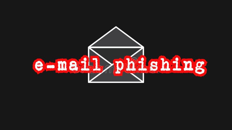 Phishing text för mejl med postsymbol som online-internetsäkerhetsvarning