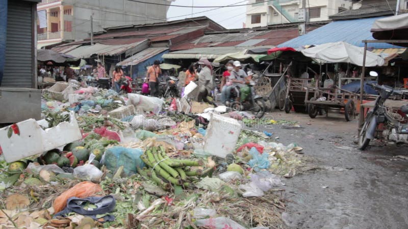 PHNOM PENH - JUNE 2012: local asian market dumping