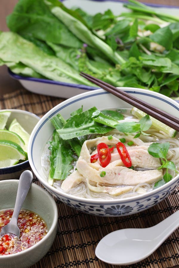 Pho ga, vietnamese chicken rice noodle soup, vietnamese food. Mint vietnamese stock images, royalty-free photos and pictures