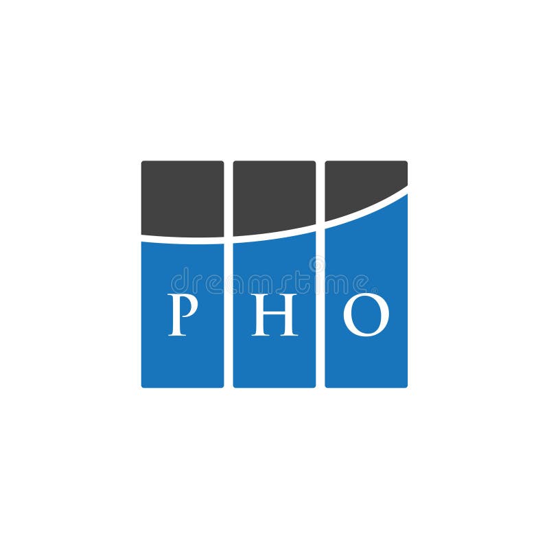 PHO Letter Logo Design on WHITE Background. PHO Creative Initials