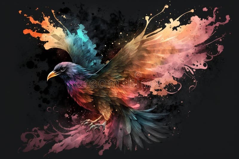 Phoenix Fantastic Bird with Vibrant Colors of the Feathers and Majestic ...