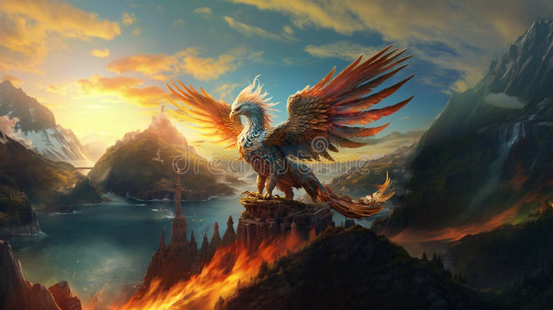 Phoenix Fire bird stock photo. Image of mythology, artwork - 301669142