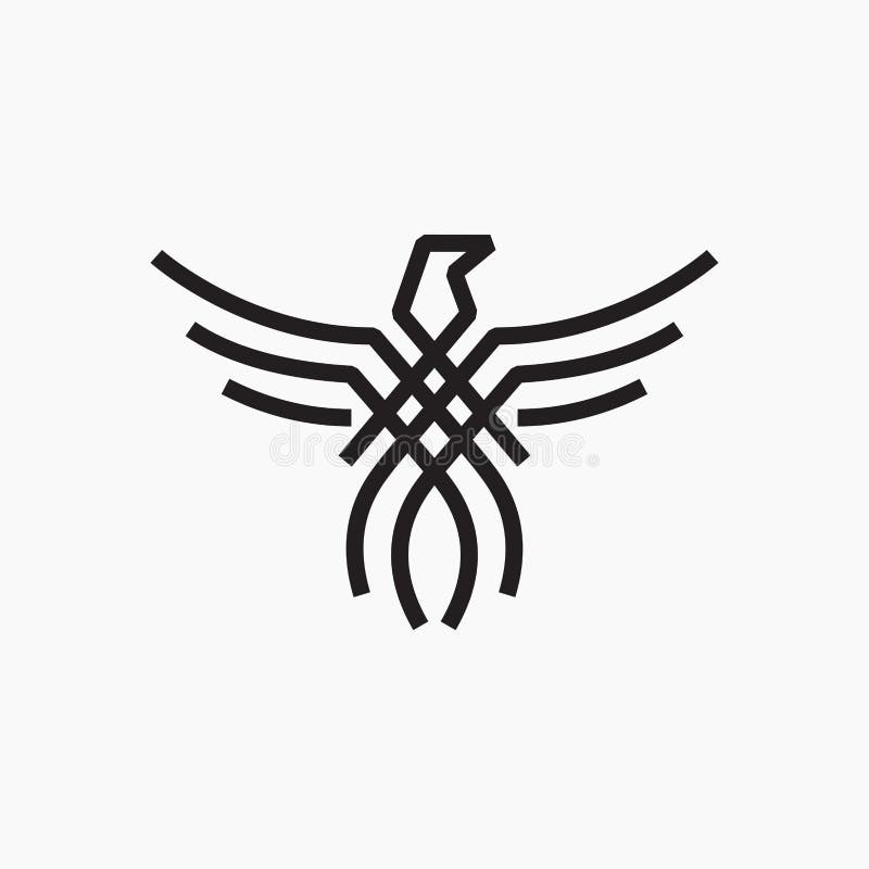 Phoenix flying fire bird vector abstract logo icon design template vector illustration