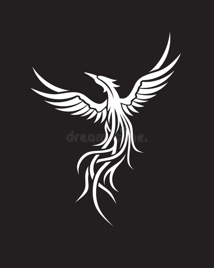 Phoenix flying fire bird vector royalty free illustration