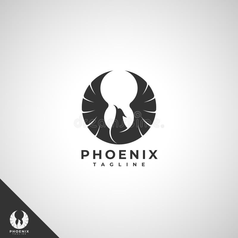 Blue Phoenix Logos Clipart Black And White Download - Phoenix