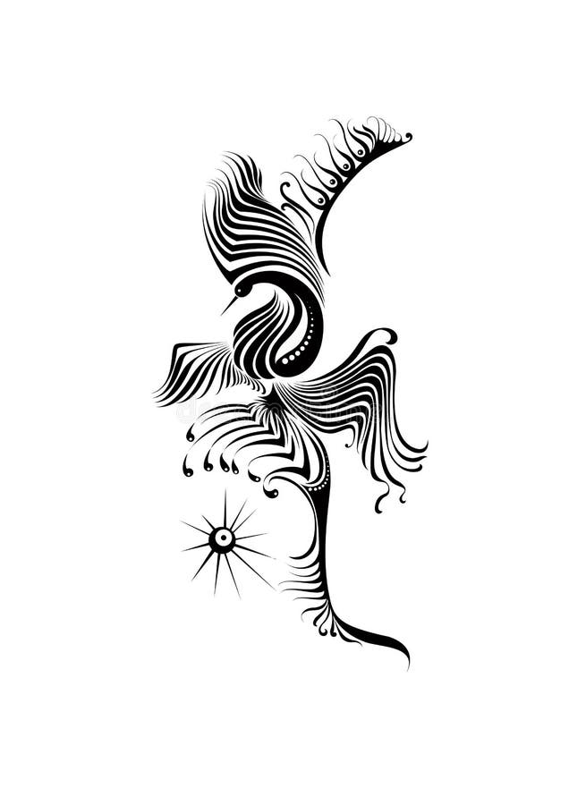 Phoenix Noir Et Blanc Illustration De Vecteur Illustration Du Isolement Phoenix Noir Et Blanc Illustration De Vecteur Illustration Du Isolement