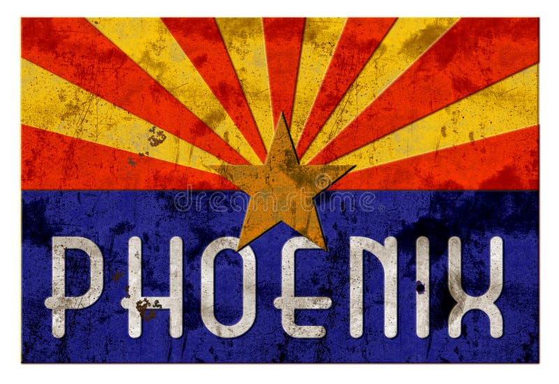 Phoenix Street Sign Grung Arizona Flag royalty free illustration Phoenix Street Sign Grung Arizona Flag royalty free illustration