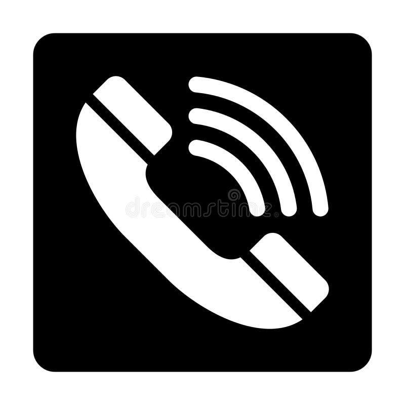 Phone Black Icon Call Symbol Isolated On White In Vector Stock Vector