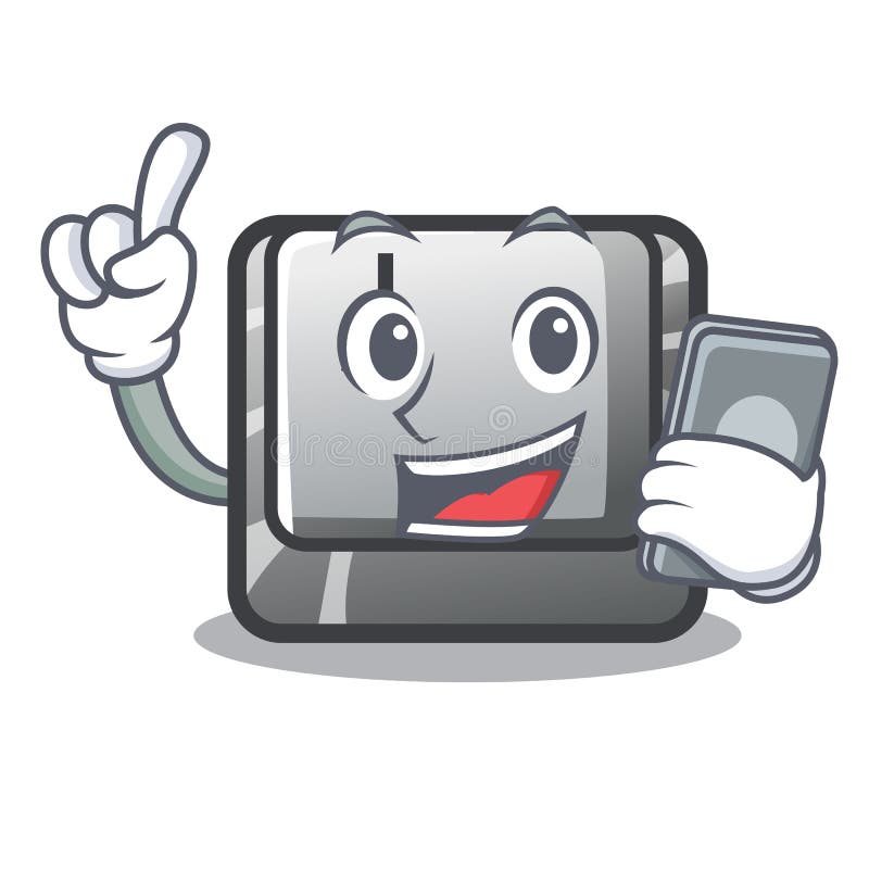 With phone button J installed on cartoon computer vector illustration With phone button J installed on cartoon computer vector illustration
