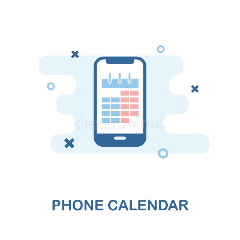 Phone Calendar Icon. Simple Element Illustration. Phone Calendar Pixel