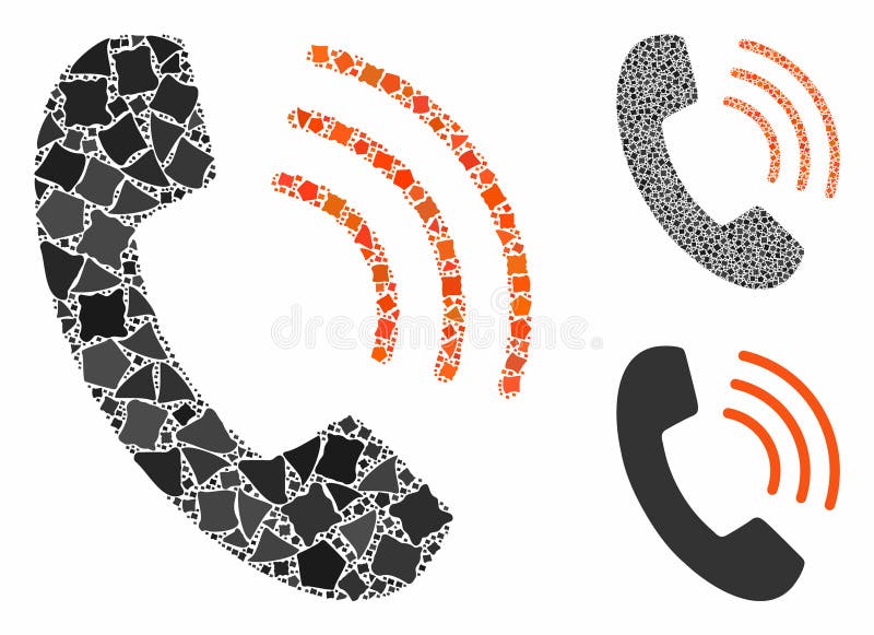 Phone call Composition Icon of Raggy Elements vector illustration