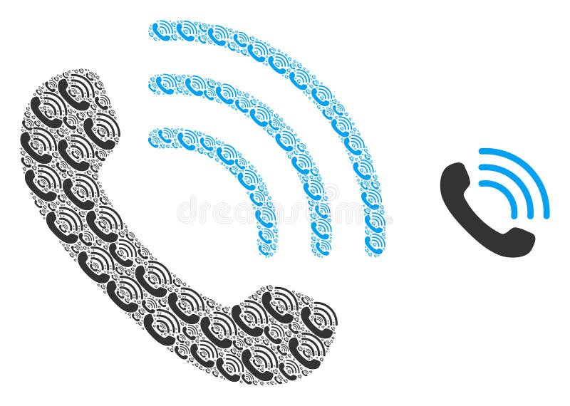 Phone Call Recursion Icon Composition royalty free illustration