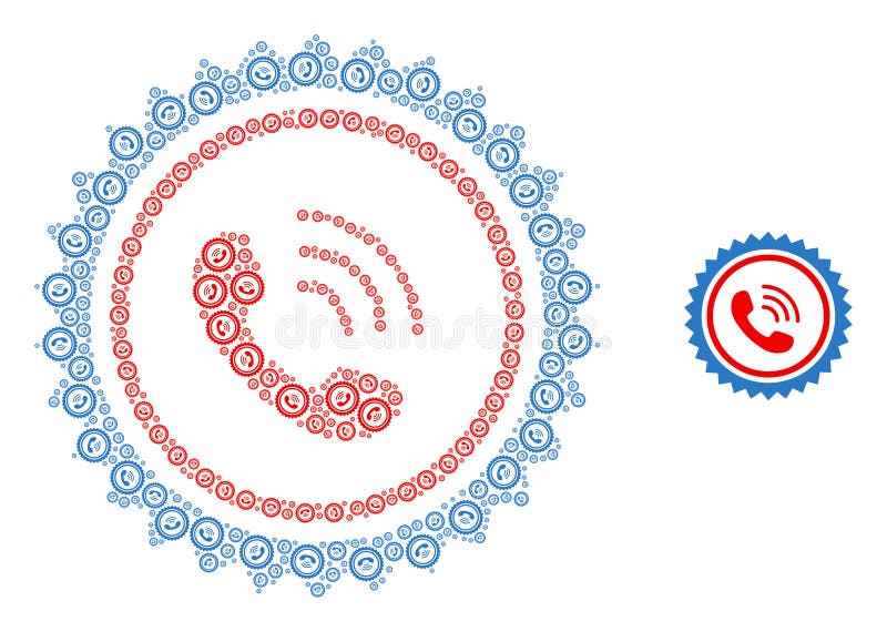 Phone Call Stamp Seal Recursion Mosaic of Self Items royalty free illustration