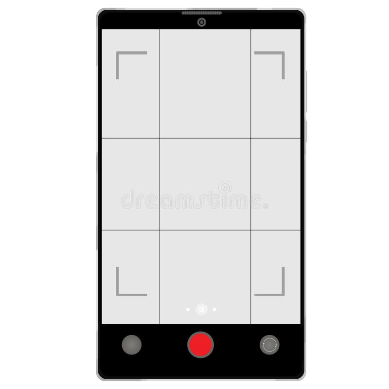 Phone camera viewfinder, screen interface view template video cam. Smartphone app frame isoleted royalty free illustration