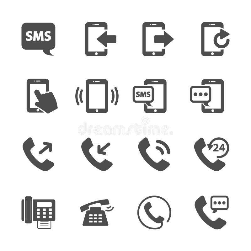 Phone Device Communication Icon Set, Vector Eps10 Stock Vector ...
