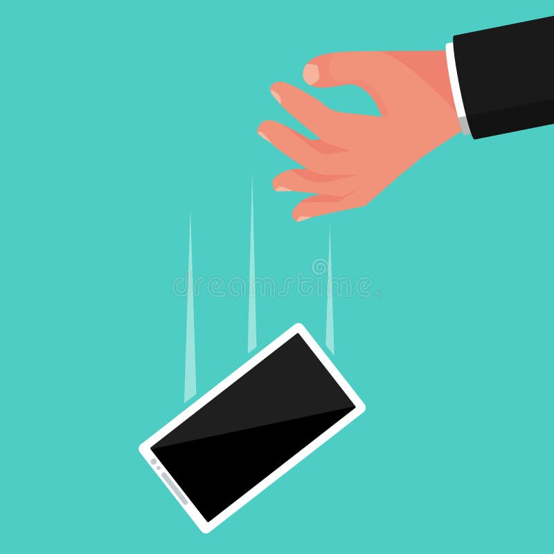 Phone Falls Icon on White Background. Broken Screen Sign. Phone is