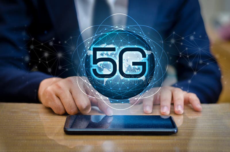 Phone 5g Earth businessman connect worldwide waiter hand holding an empty digital tablet with smart and 5G network connection conc stock photo Phone 5g Earth businessman connect worldwide waiter hand holding an empty digital tablet with smart and 5G network connection conc stock photo
