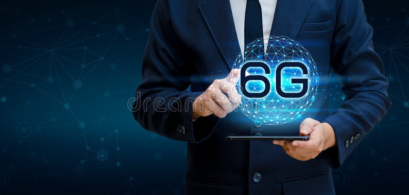Phone 6g Earth businessman connect worldwide waiter hand holding an empty digital tablet with smart and 6G network connection conc stock image Phone 6g Earth businessman connect worldwide waiter hand holding an empty digital tablet with smart and 6G network connection conc stock image