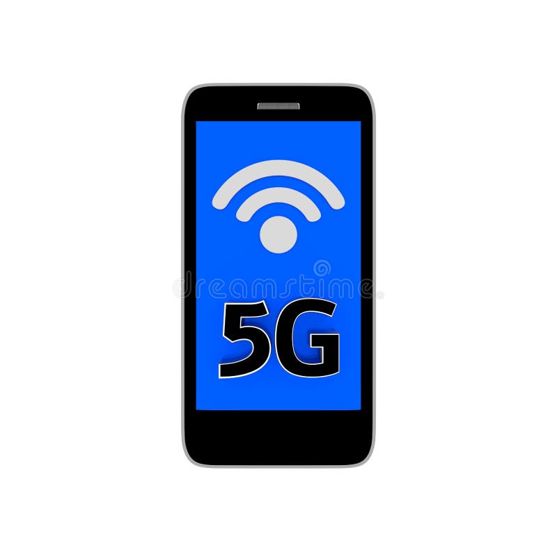 Phone with 5G white background. 3D rendering vector illustration Phone with 5G white background. 3D rendering vector illustration