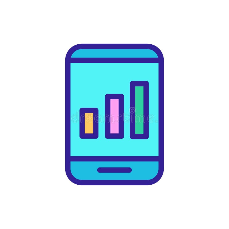 Phone and graph icon vector. Isolated contour symbol illustration royalty free illustration