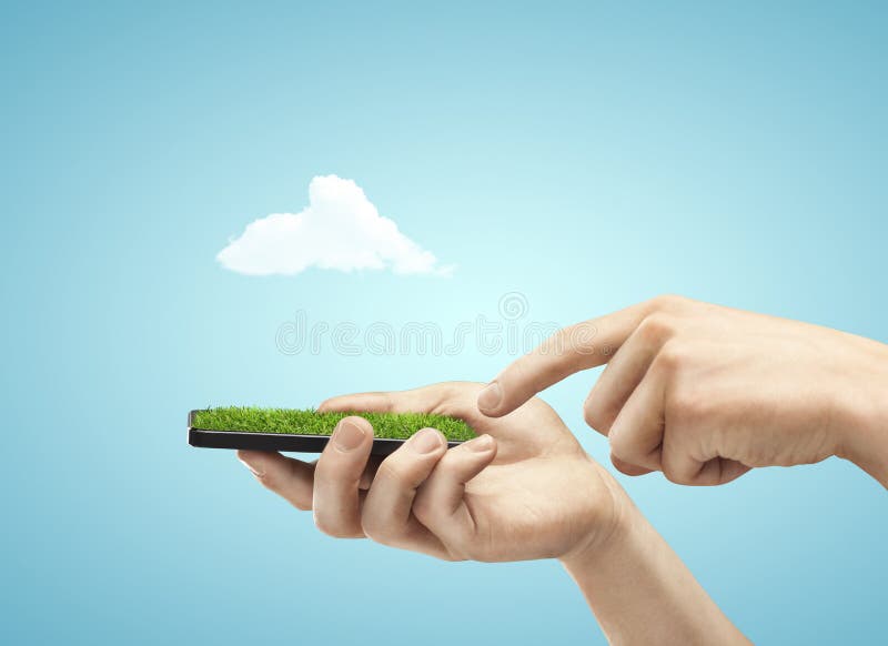 Phone with grass