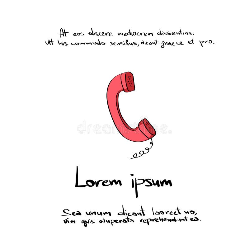 Phone Handset Draw Color Icon Vector Stock Vector Illustration of