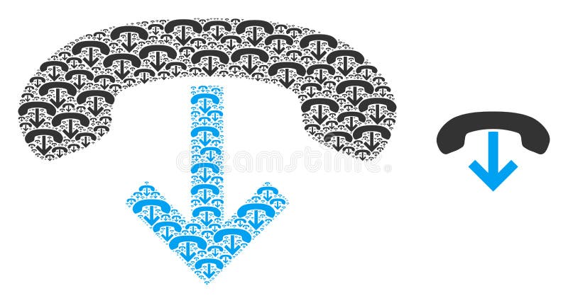 Phone Hang Up Fractal Icon Collage vector illustration
