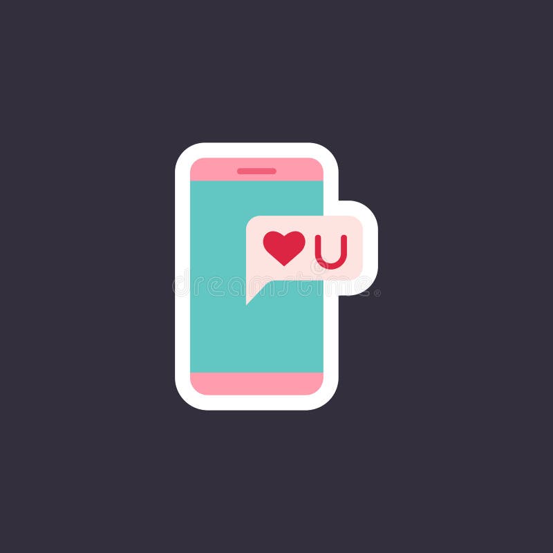 Phone with heart sticker. royalty free illustration Phone with heart sticker. royalty free illustration