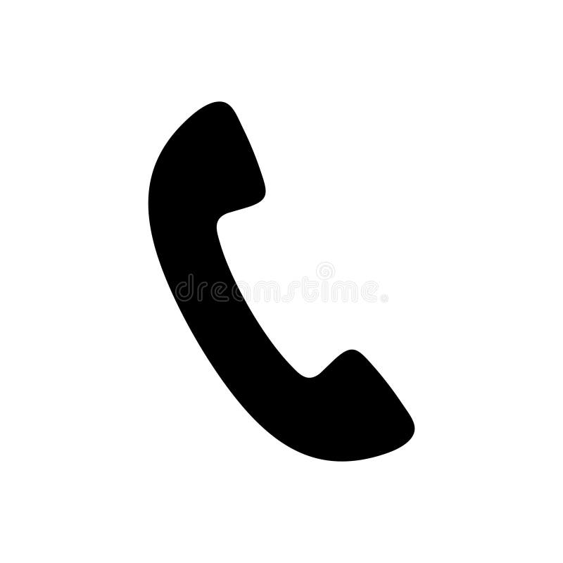Phone Icon in Black and White. Telephone Symbol. Vector Illustration