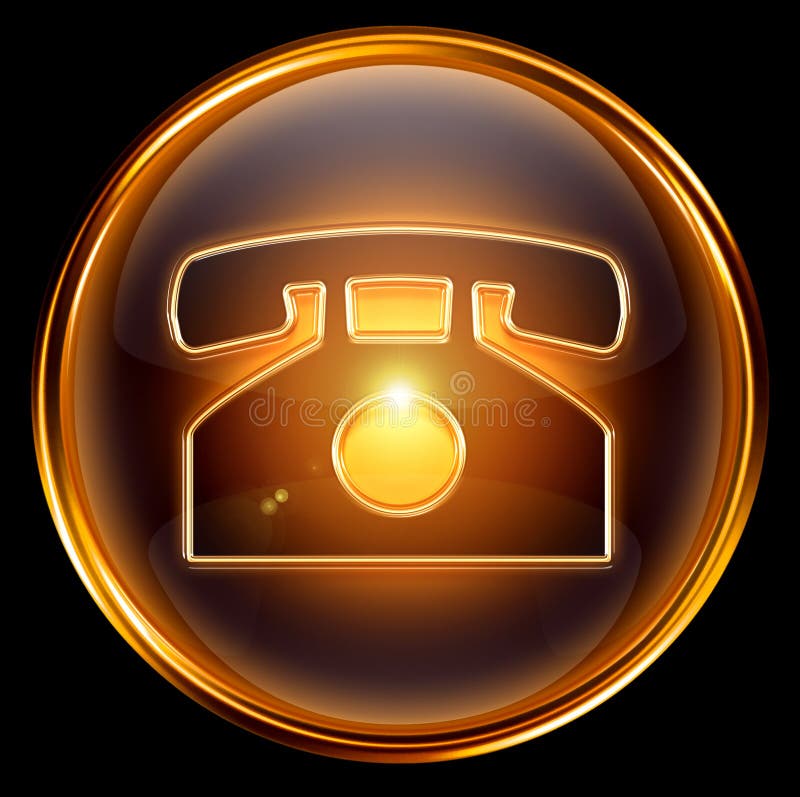Phone icon gold stock illustration. Illustration of object 12176106