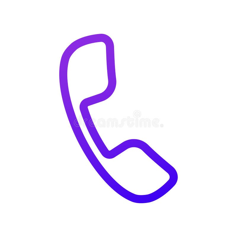 Phone icon. Handset Thin Purple icon. stock illustration Phone icon. Handset Thin Purple icon. stock illustration
