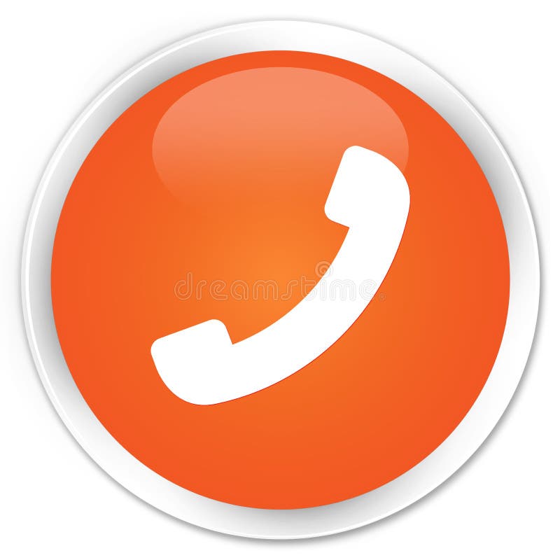 Phone Icon Premium Orange Round Button Stock Illustration ...