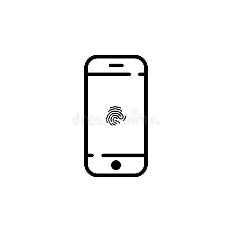 Phone icon on screen fingerprint. vector symbol EPS10 vector illustration